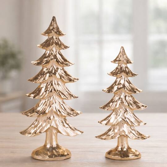 Melrose Gold Metallic Pine Tree Set